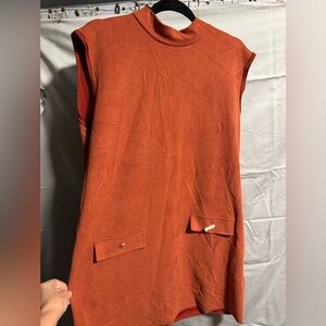 NWOT Zara Burnt Orange 70’s Style Dress